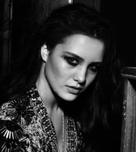 Black and white portrait of music artist Chigri